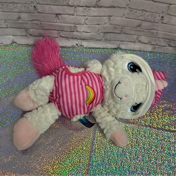 Unicorn Sleepy Caps Plush Fyala Stuffed Unicorn Plush Pink & White Rainbow - Picture 6 of 11